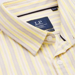 Louis Philippe Sport Pure Cotton Super Slim Fit Striped Casual Shirt image 4