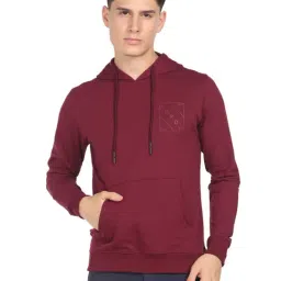 Arrow Sport Burgundy Regular Fit Hooded Sweatshirt-image-43