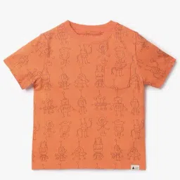 GAP Boys Coral Regular Fit Printed Short Sleeves T-Shirt-image-95