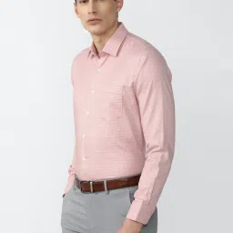 Van Heusen Pink Cotton Slim Fit Checks Shirt image 3