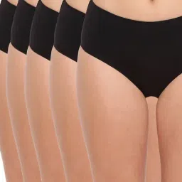 BASIICS by La Intimo Black Hipster Panty (Pack Of 5)-picture-11