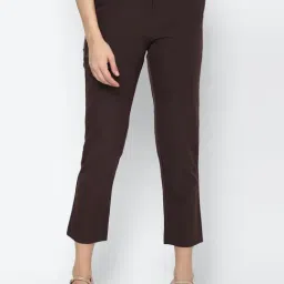 Allen Solly Brown Regular Fit Flat Front Trousers-picture-33