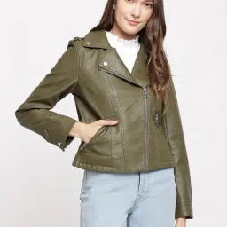 Latin Quarters Green Faux Leather Wrap Jacket-picture-28