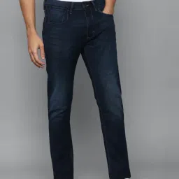 Louis Philippe Jeans Navy Cotton Slim Fit Jeans-image-18