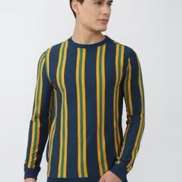 Peter England Jeans Multi Slim Fit Striped Sweatshirt-picture-24