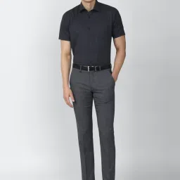 Van Heusen Navy Cotton Regular Fit Checks Shirt image 5