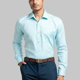Raymond Green Cotton Regular Fit Self Pattern Shirt-picture-27