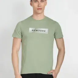 arrow new york Arrow Newyork Green Cotton Regular Fit Printed T-Shirt-picture-18