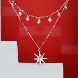Touch925 925 Silver Enigmatic Eight Star Necklace-picture-24