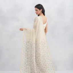 Fabindia Beige Cotton Printed Saree image 2