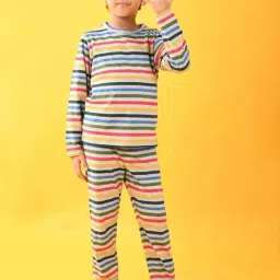 Anthrilo Kids Multicolour Cotton Striped Full Sleeves T-Shirt & Trouser-picture-38
