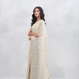 Fabindia Beige Cotton Printed Saree image 4