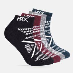 HRX by Hrithik Roshan Men Set of 4 Assorted Ankle Length Socks-picture-7