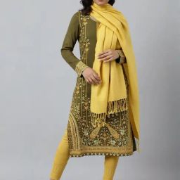 Aurelia Yellow Plain Shawl-image-81
