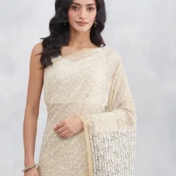 Fabindia Beige Cotton Printed Saree image 5