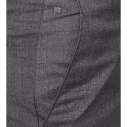 Louis Philippe Grey Regular Fit Formal Flat Front Trousers image 4