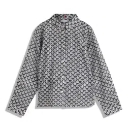Tommy Hilfiger Kids Blue Printed Regular Fit Shirt-image-8