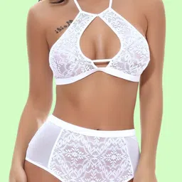 XENZA Self Design Halter Neck Baby Doll image 3