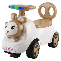 JoyRide Baby Bunny Delux Ride On Panda with LED Lights & Music - Big Backrest - Under Seat Storage Utility Box - Rider for Kids - Boys - Girls - Age Group 1 to 3 Years Ride on-Brown-picture-10