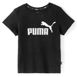 PUMA Cotton Knit Half Sleeves Solid One Piece Dress - Black-image-40