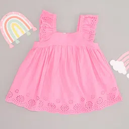 Pantaloons Baby Cotton Sleeveless Floral Schiffli Embroidered Top - Pink-picture-40