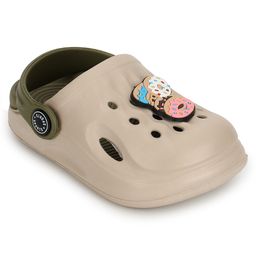 TRUFFLE COLLECTION Perforated Clogs With Donuts Charm - Sand Green-picture-48