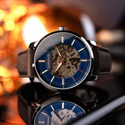 EARNSHAW Men Dial & Leather Straps Analogue Automatic Motion Powered Watch ES-8297-03-image-3