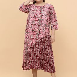 theRebelinme Women Floral Print Layered A-Line Midi Dress-picture-11
