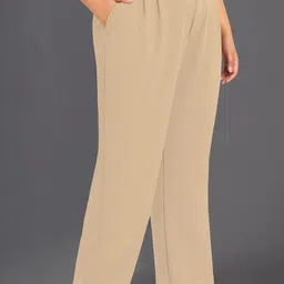 wild U Women Smart Straight Fit High-Rise Wrinkle Free Pleated Trousers image 3