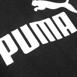 PUMA Cotton Knit Half Sleeves Solid One Piece Dress - Black image 4