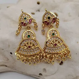 OM KRISHIV COLLECTION Geometric Drop Earrings image 1