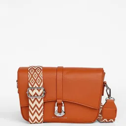 HAUTE SAUCE by Campus Sutra Leather Structured Sling Bag with Bow Detail image 5