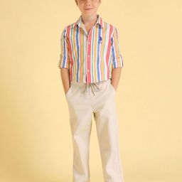 U.S. Polo Assn. Kids Boys Classic Opaque Striped Casual Shirt-picture-20