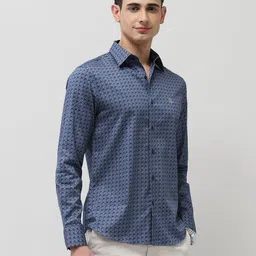 U.S. Polo Assn. Men Tailored Fit Geometric Printed Spread Collar Pure Cotton Casual Shirt-picture-37