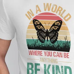 Seekbuylove Men Bio Finish Be Kind Butterfly Round Neck Pure Cotton T-shirt image 4