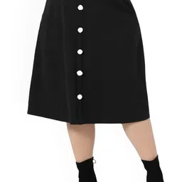 Tripursundari Fashion Plus Size Denim A-Line Midi Skirt-picture-10