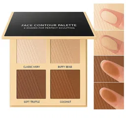 Huda crush 4In1 Contour & Highlighter Palette - 30 g - Classic Ivory-Buffy Beige image 2