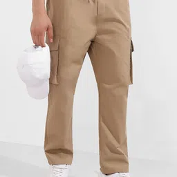 the indian garage co The Indian Garage Co. Men Self Design Textured Cargos Trousers-picture-14