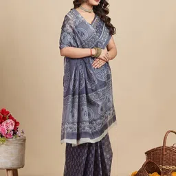 SHANVIKA Ethnic Motifs Print Pure Cotton Saree image 2