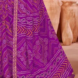 Reboot Fashions Bandhani Embroidered Pure Chiffon Bandhani Saree image 2