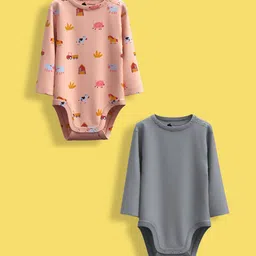 Orange Sugar Infants Pack Of 2 Printed Cotton Bodysuits-picture-28