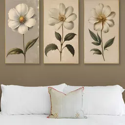 nestroots Green Flower 3 Pieces Flower Canvas Painting Wall Arts-image-17
