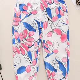 Kookie Kids Full Length Lounge Pant Floral Print - White-picture-14
