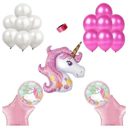 Shopperskart Cartoon Theme Party Decoration Kit Pink White - Pack of 36-picture-22