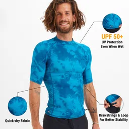 decathlon Men's Short-Sleeved UV Protection T-Shirt - 500 tie dye blue image 1