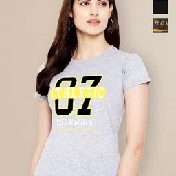 Metronaut Women Typography 3 Printed Applique T-shirt-picture-31