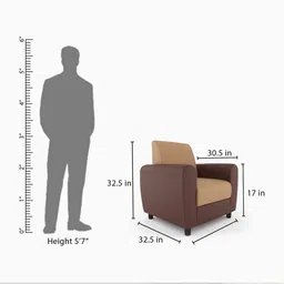 Westido Brown Fabric Single Seater DIY Sofa image 3