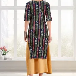 SZN Women Ethnic Motifs Crepe Straight Kurtas image 2