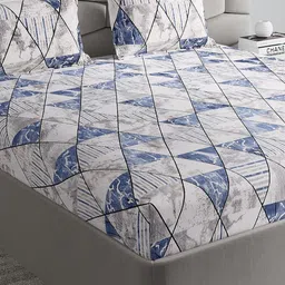 Monte Carlo Blue & Grey 210 TC King Bedsheet Set 2.5 m x 2.75 m 247 GSM-picture-21