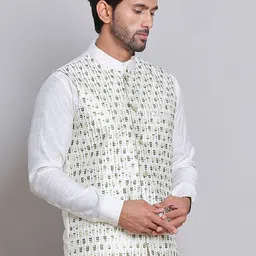 Jompers Men Embroidered Woven Nehru Jacket-picture-24